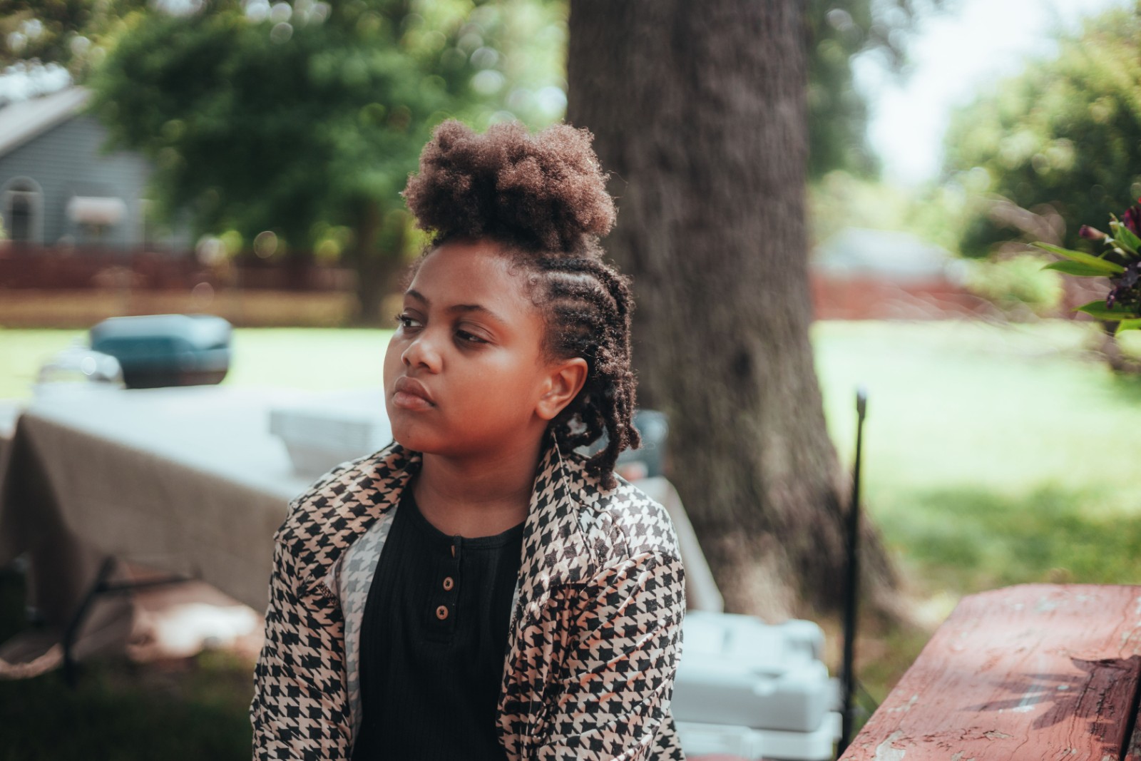 A Black girl expressing emotions