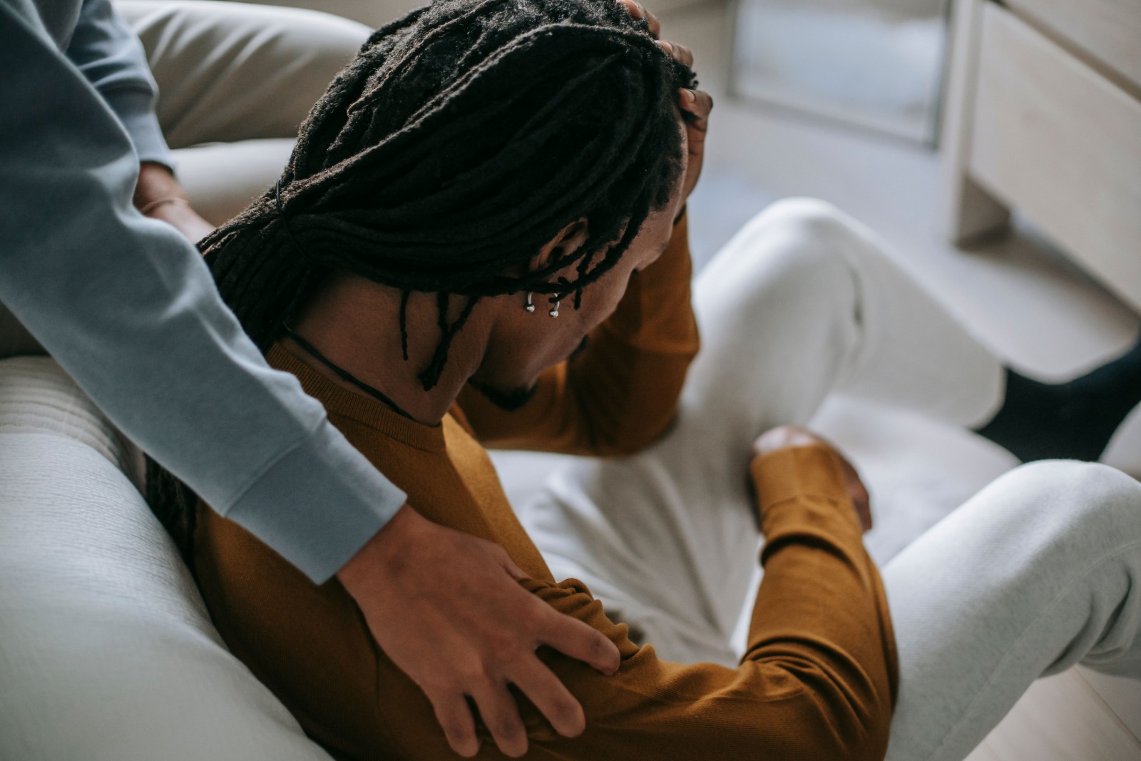 A couple processing their grief together