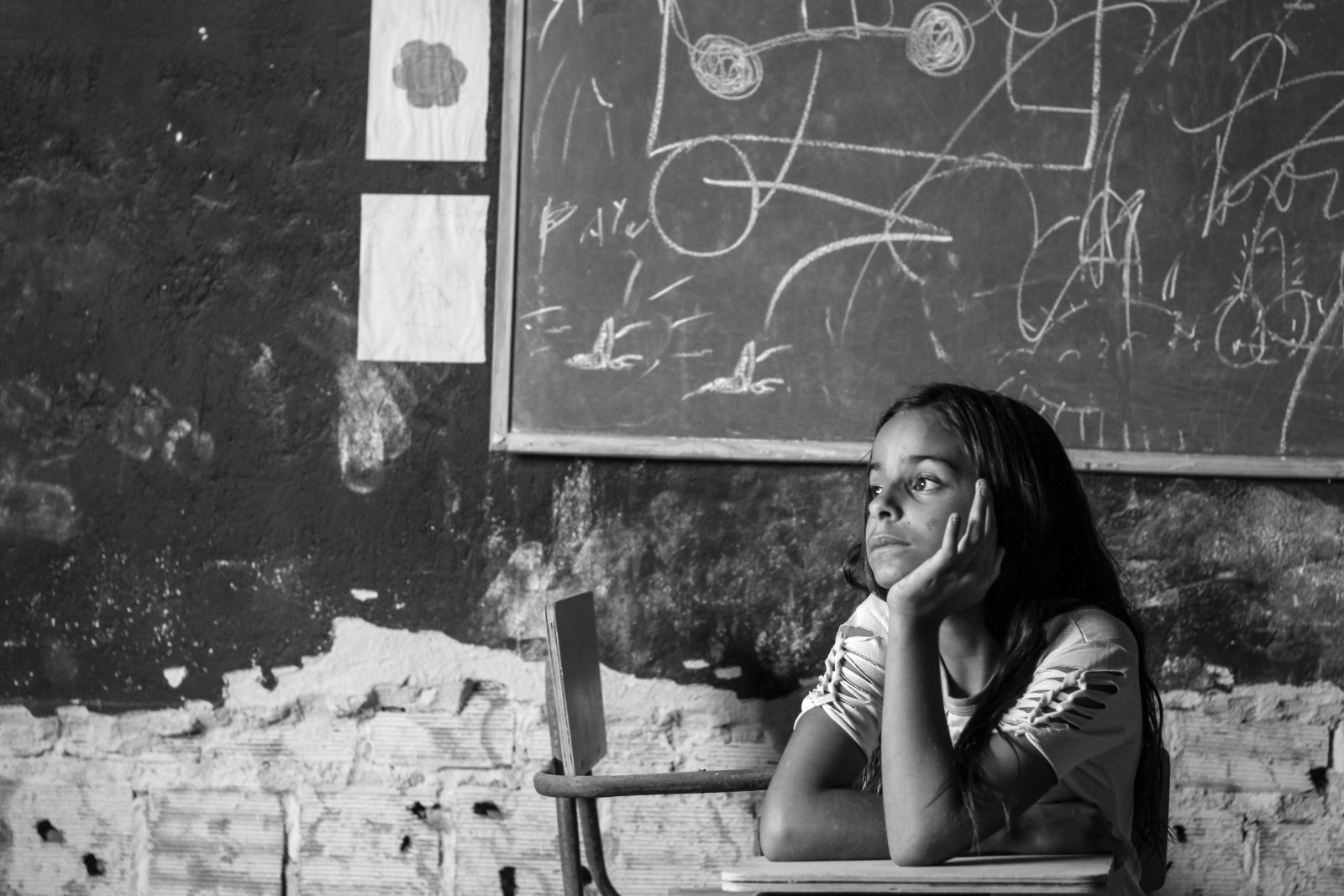 Black girl studying at home
