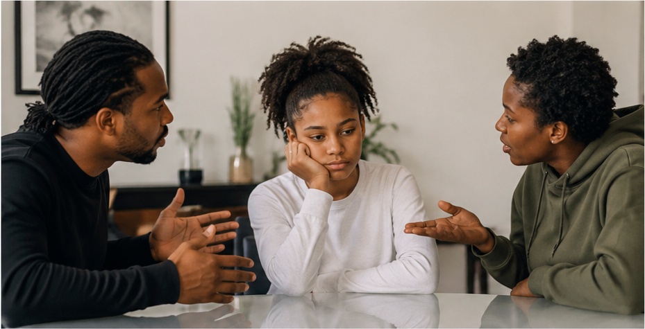 Black woman reflecting on her feelings