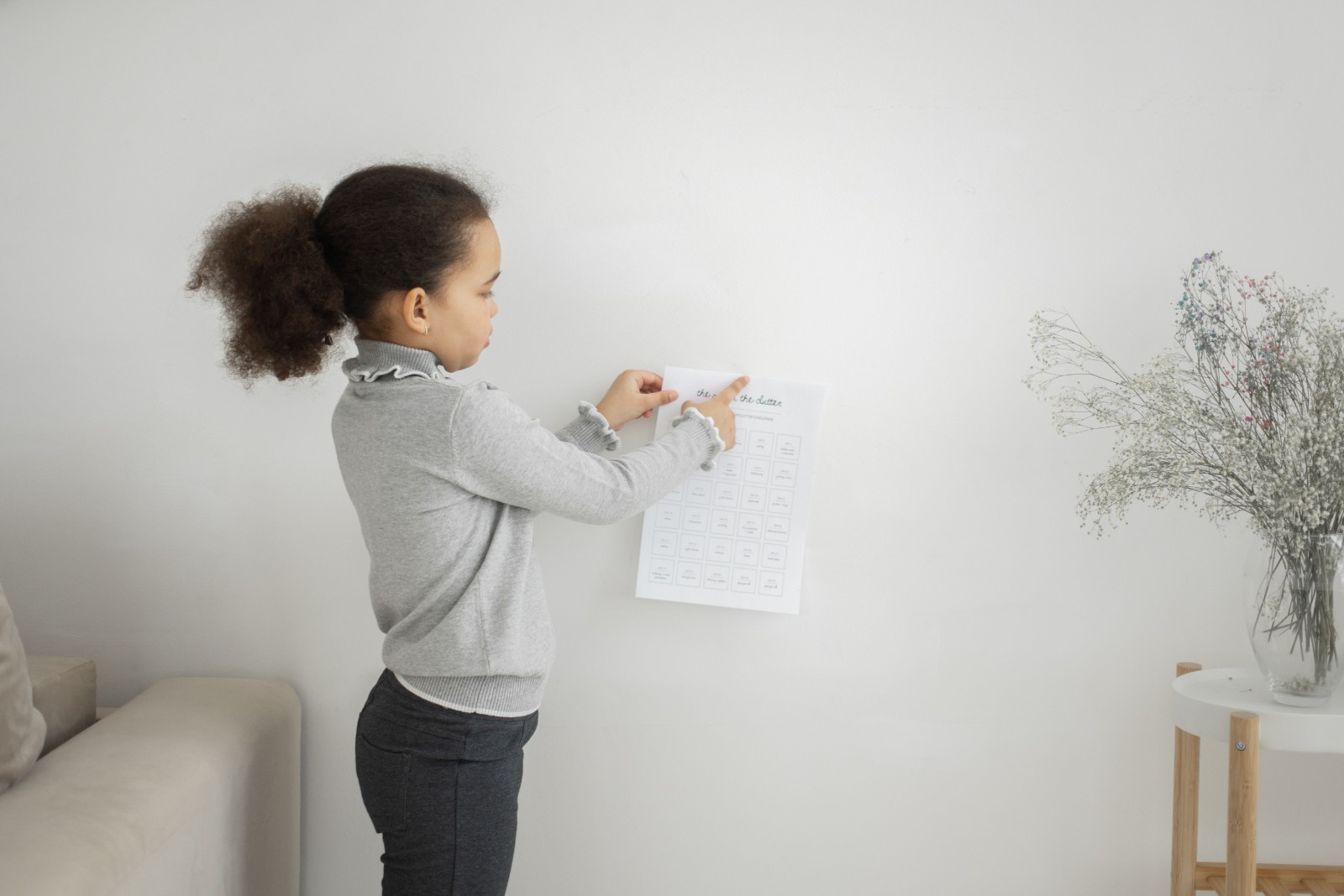 Black girl engaged in learning